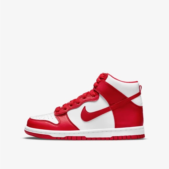 Nike Older Kids' High Dunks in Championship White and Red - Picture 2 of 12